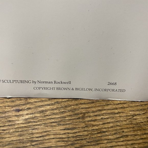 Norman Rockwell Print Snow Sculpturing Brown & Bigelow Boy Dog Snowman Grandpa - Picture 7 of 8